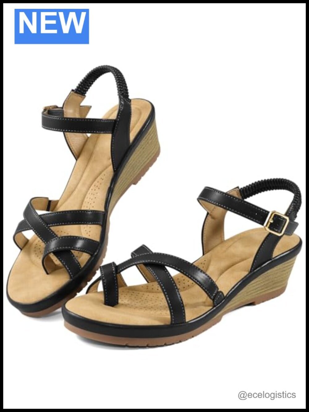 Wedge Sandals Comfortable Platform Work Sandals Casual Walking Shoes PU Leather